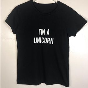 Black “I’m a Unicorn” Short Sleeve Tee, M/L
